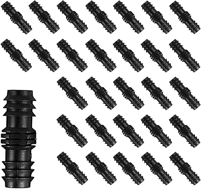 BEADNOVA Drip Irrigation Connectors 30 Pcs 1/2 Inch Barbed Straight Couplings Irrigation Connectors for 1/2 Inch Drip Tubing Water Tubing Gardening Supplies (30pcs)