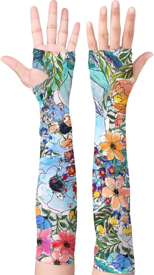 Gardening Sleeves Farm Sun Protection Arm Cooling Sleeves Thorn Proof Garden for Women Men with Thumb Hole