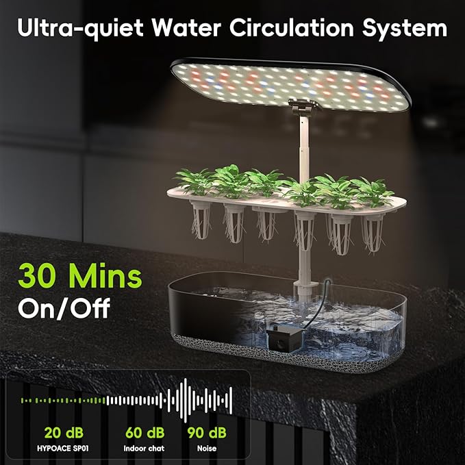Hydroponics Growing System 14 Pods, Indoor Herb Garden with LED Grow Light, 5L Water Tank, Hydroponic Grow Kit with 3 Auto-Timers, Rotatable Light Panel, Gardening Kit Gifts