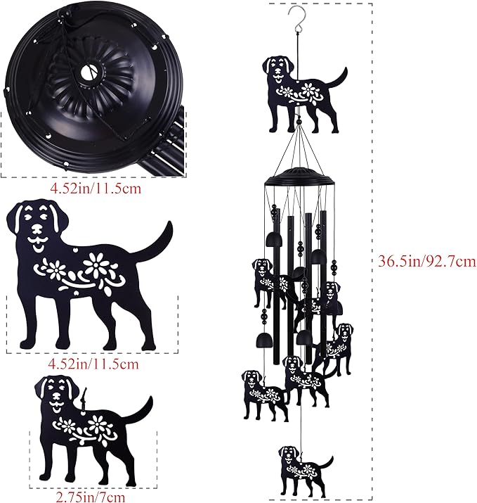 Dogs Wind Chimes Decor, Mobile Blessing Wind Bells Decorate, Dog Chime, Sympathy Wind Catcher, Memorial Gifts for Mom,Grandma,Woman (Housewarming/Outside/Indoor/Home/Room/Porch/Yard/Garden Decoration)