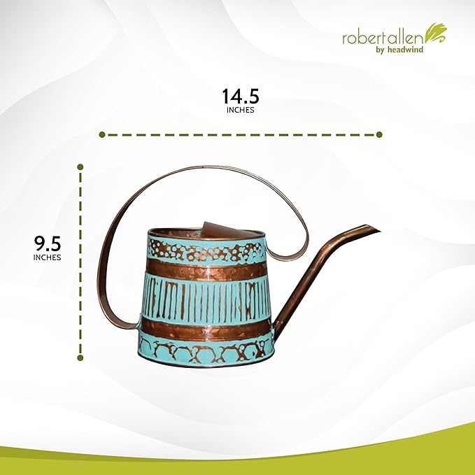 Headwind Gilford Vintage Watering Can – 1/2 Gallon Copper Patina Decorative Galvanized Large Metal Watering Can Planter for Outdoor & Indoor – Antique Style by Robert Allen