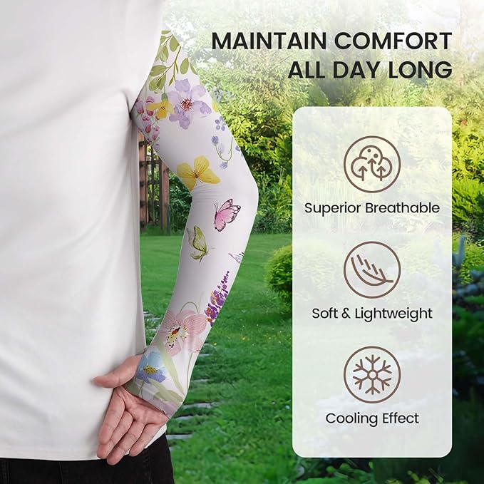Gardening Sleeves Farm Sun Protection Arm Cooling Sleeves Thorn Proof Garden for Women Men with Thumb Hole