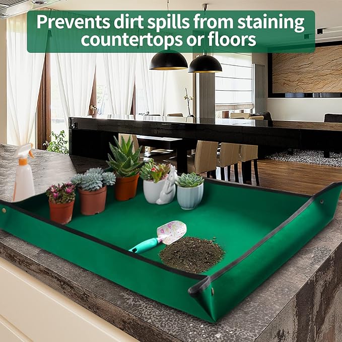 Extra Large Repotting Mat for House Plants Transplanting and Dirt Control Portable Potting Tray Waterproof Potting Mat for Indoor Plants Succulent Gardening Mat Plant Gift for Plant Lovers