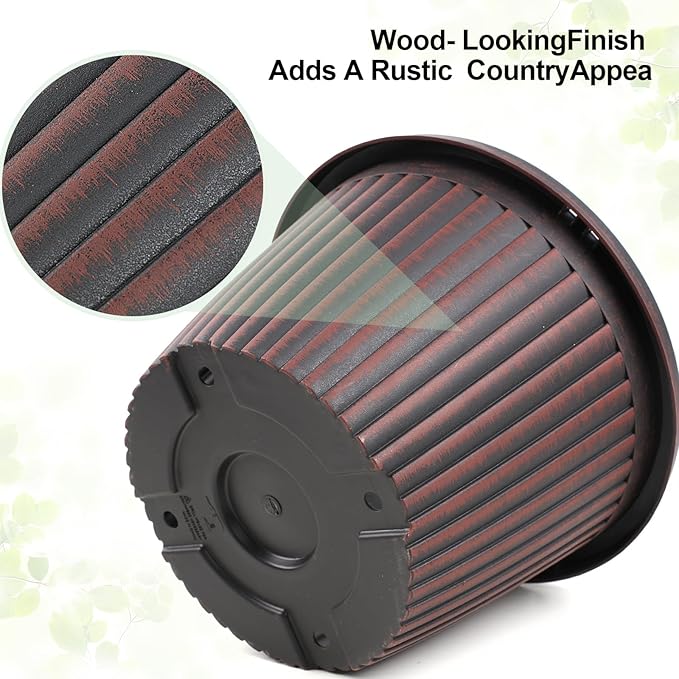 Large-Planter-Indoor-Outdoor Plant Pots, 14 inch 4 Pack Plastic Flower Pots with Saucer And Drainage Holes, Modern Garden Planters For Planting Medium Large Plants, Decorative Resin Garden Pots