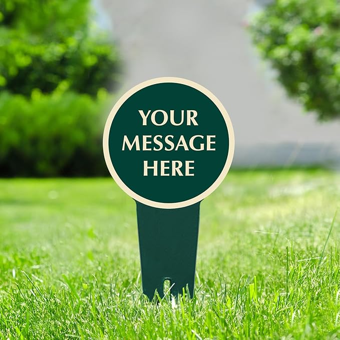 SmartSign Custom Designer Yard Stake Sign - Add Your Message, 6" x 12", Paddle Shape, 120 mil Aluminum Composite Sign w/Overcoat for Outside, Integrated Ground Stakes, Reflective Option, USA-Made