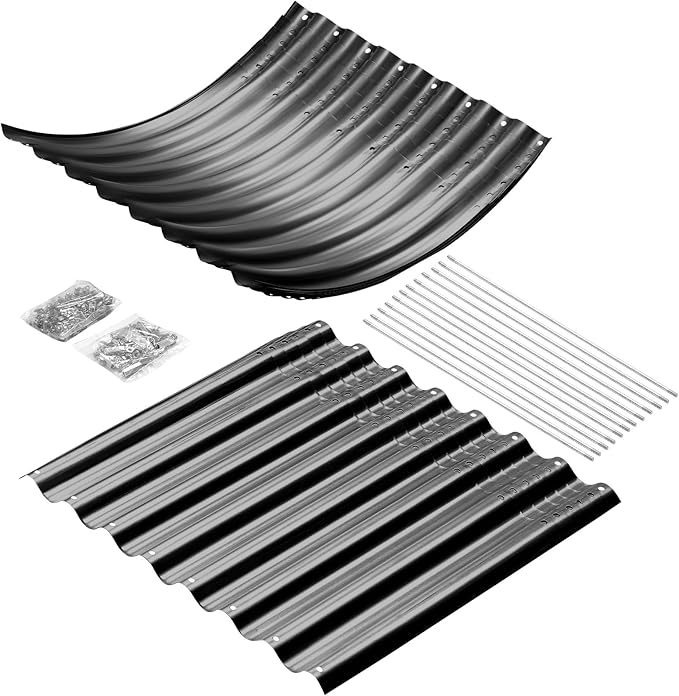 Land Guard 6x3x3ft Oval Galvanized Raised Garden Beds, Large-Capacity Metal Planter Box Outdoor, Durable Deep Raised Garden Bed 3ft Tall, Raised Beds for Gardening Vegetables, Dark Grey