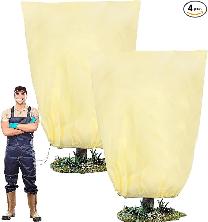 78x41inches Plant Covers Freeze Protection,2 Packs Thickened 2.82oz/yd² Frost Cloth for Outdoor Plants,Winter Tree Covers with Zipper&Drawstring,Plant Blanket for Winter Plant Covers Freeze Protection