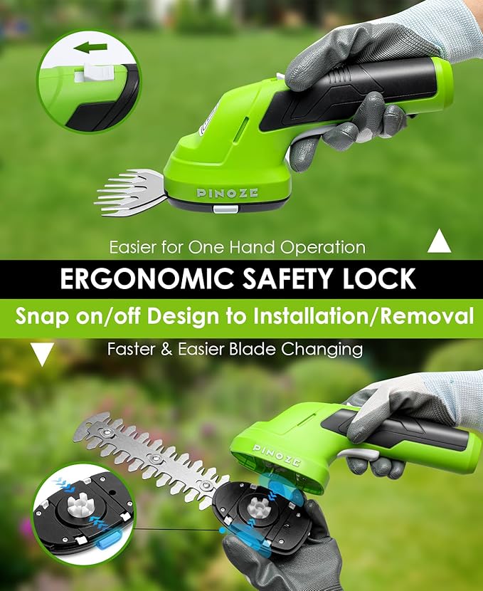 Cordless Grass Shear & Hedge Trimmer - 2 in 1 Handheld 7.2V Small Electric Bush Trimmer, 2.0Ah Rechargeable Battery Powered Shrub Trimmers Grass Cutter for Garden, Yard, Lawn Care
