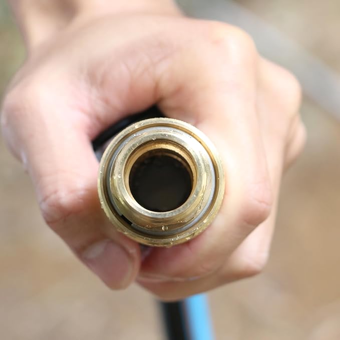 STYDDI 3/4-inch Full Flow Super Heavy Duty Hose Quick Connect Fittings, Lead-free Brass Full Port Garden Hose Quick Connector Coupler, 3/4” GHT High-Volume Hose Quick Release Adapter,3 Male + 1 Female