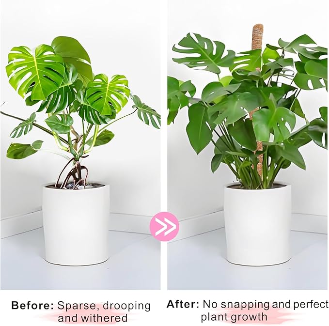 GUIDOT 2 Pack Moss Pole Monstera Plant Support with Repotting Mat, 28 Inch Plant Support Stakes, Plant Sticks Support Tall for Indoor Potted Climbing Plants, Pothos, Philodendron