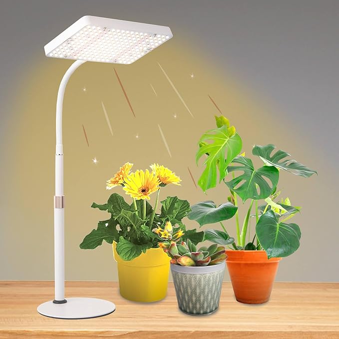 Tabletop Grow Light with Timer, Bright Desk Grow Lights for Indoor Plants, Seed Starting, Seedlings, Bonsai, Succulent, Cactus, Vegetables, 16"-24" Height Adjustable, Daisy Chain Function