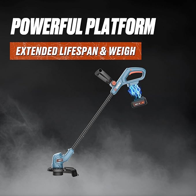 SENIX X2 20 Volt Max* Cordless Grass String Trimmer and Edger Lawn Tool, Detachable Split Shaft, 10-Inch Max Cutting Width, Includes 2.0 Ah Battery and 2A Charger (GTX2-L)