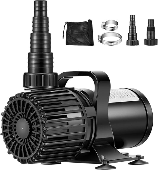 VIVOHOME 120W 2700GPH Submersible Water Pump with 180° Seamless Adjustable Nozzle and Barrier Bag for Koi Pond Waterfall Fountains Fish Tank