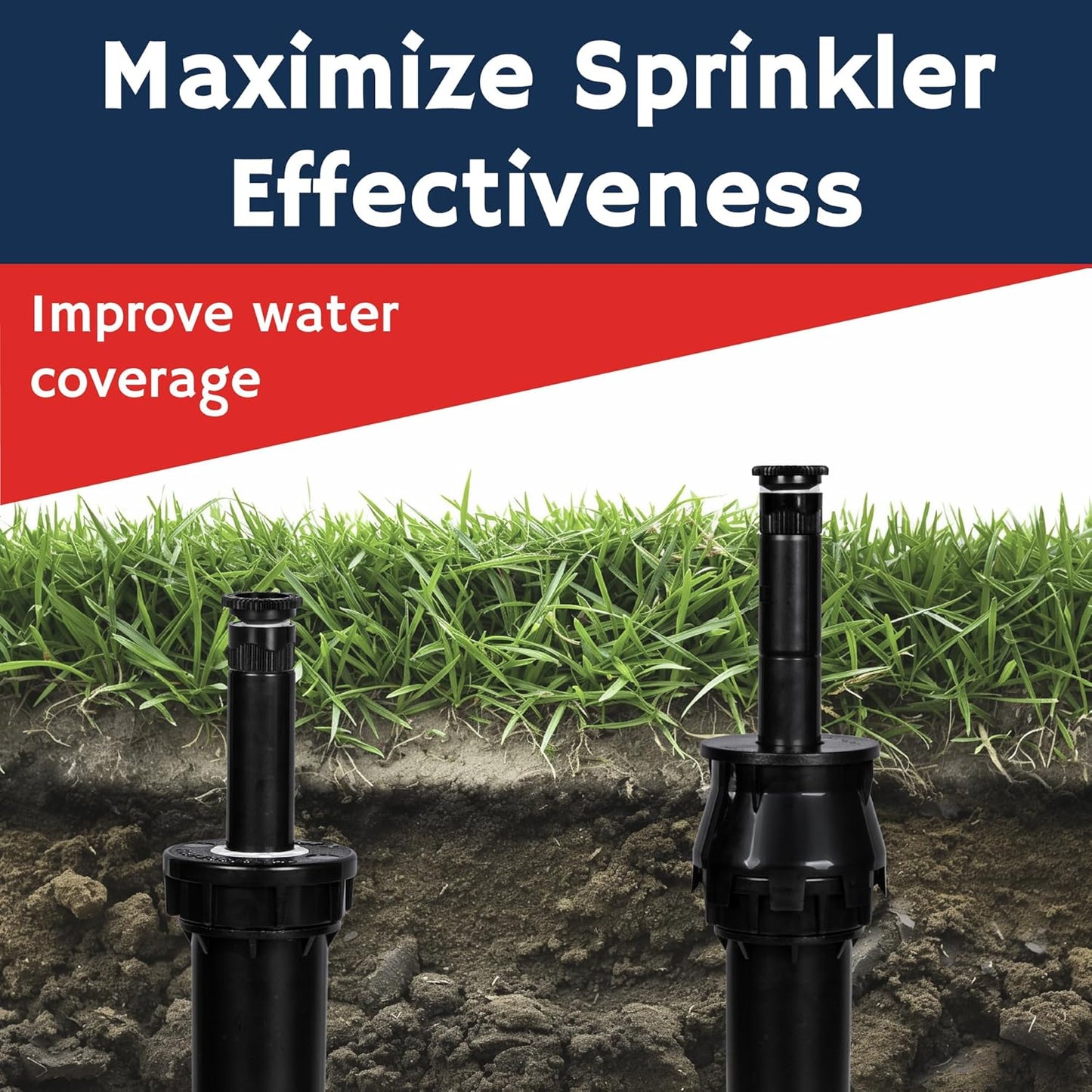 Kap-It Pop-Up Sprinkler Riser Extension - 1.5 Inch Height, No-Dig, Stackable - Easy Installation - Sprinkler Parts Compatible with Most Brands - Black 10 Pack