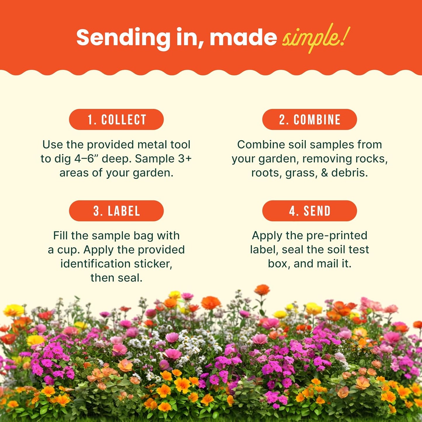 Sunday Garden Soil Test Kit - Helps Tailor Your Garden Care Plan - Tests for Soil’s pH, Macronutrients & Micronutrients - Receive Results in 3-4 Weeks