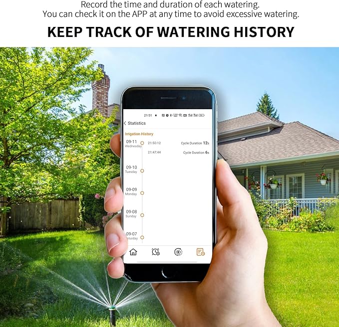 WiFi Water Timer for Garden Hose, Sprinkler Timer with 1 Outlet for Lawns and Yard, Rain Delay/Remote/Manual/Automatic Drip Irrigation System Programmable Faucet