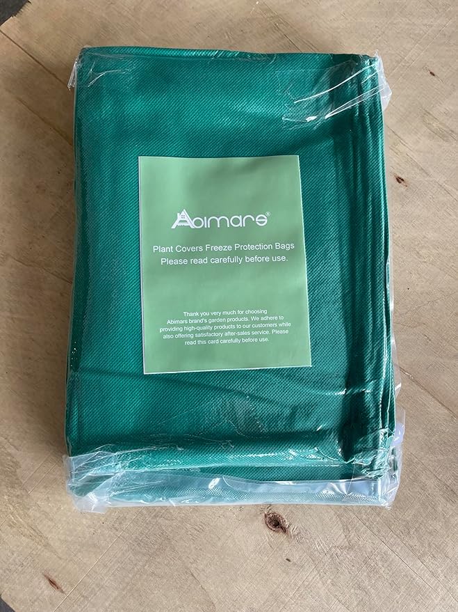 Abimars Thicker Plant Covers Freeze Protection Jacket 2.36 oz/yd², 2.5'x4' Reusable Winter Plant Covers with Drawstring & Zipper, 2 Pack Light, Porous Fabric for Plant Breathing