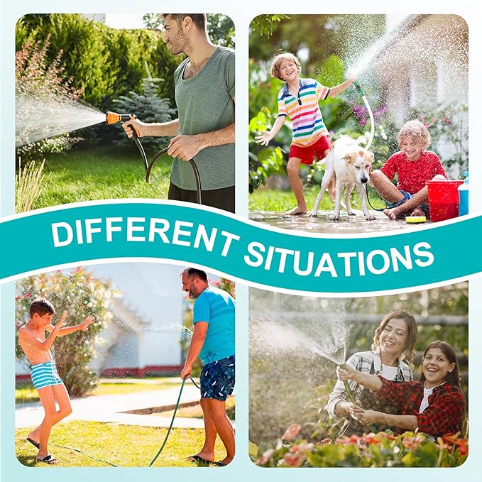 Quick Connect Hose Fittings Male and Female Set, 3/4 Inch Aluminum Garden Hose Fitting Quick Connector with Rubberized Grips, Water Hose Connector for Garden (6 Set)