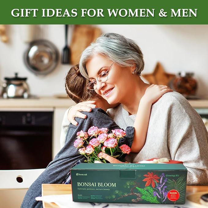 5 DIY Bonsai Tree Kit for Beginners, Complete Indoor Gardening Starter Kit with Seeds, Soils, Pots & Tools, Unique Birthday Gifts Ideas for Women, Men