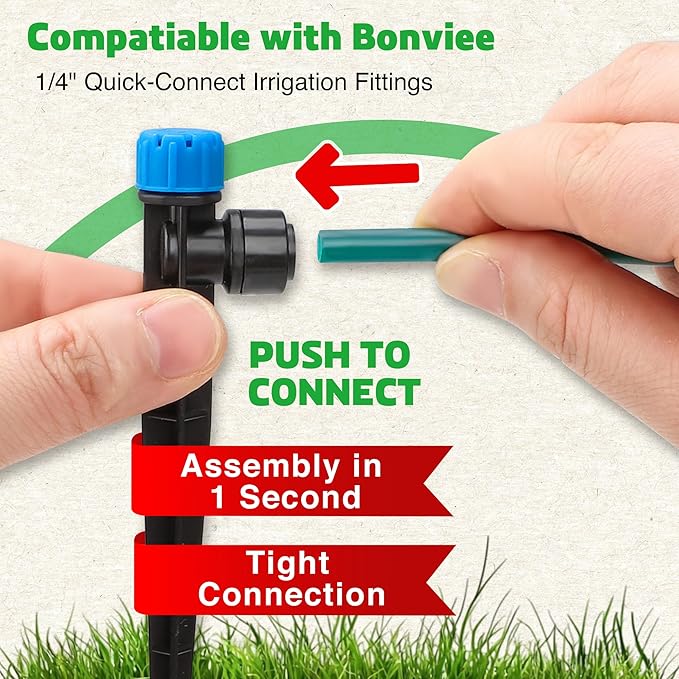 Bonviee 200ft 1/4 inch Drip Irrigation Tubing Blank Distribution Tubing Drip Irrigation Hose Garden Watering Tube Line for Garden Irrigation System-Green