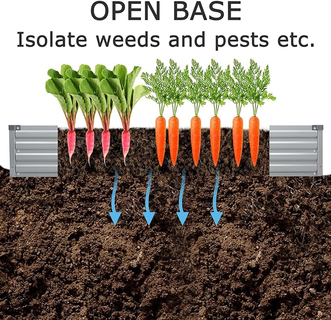 4x3x1ft(2 Pack) Galvanized Raised Garden Bed,Outdoor Planter Box Metal Patio Kit Planting Bed for Vegetables Flowers Herb,Silver