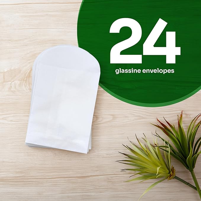 24 Sets of Heart Planting Guide with Glassine Envelopes – Perfect for Seed Paper Products, Wedding Favors, and Gift Sets