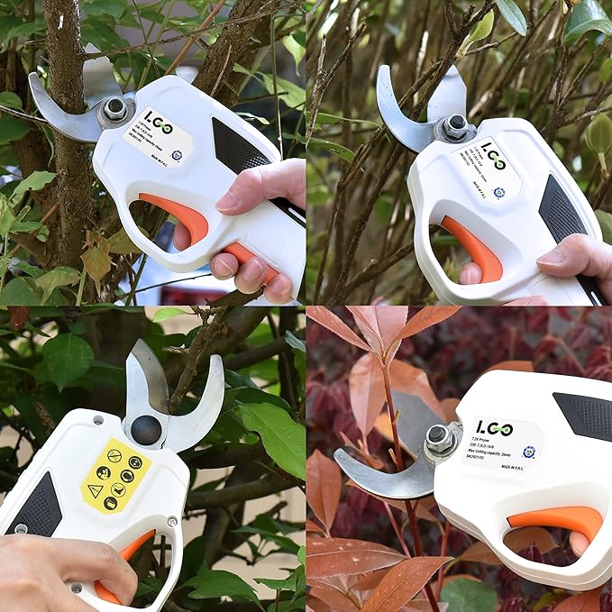 LIGO Cordless Pruning Shears for Thick Stems | 7.2V Fast-Charging Battery Trims 0.98" Branches | Safety Lock & Non-Slip Handle | Rose/Bush/Shrub Trimmer, with Removable Battery