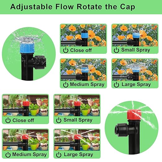 Drip Irrigation System Kit โ 2025 New Quick-Connect Automatic Watering & Misting System with 48FT 1/2" Tubing, Large Coverage & Water-Saving for Greenhouses, Lawns, Gardens, Raised Beds