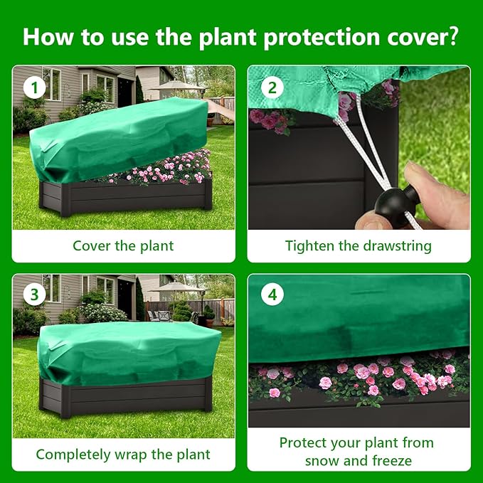 Plant Covers Freeze Protection – 4 Pack 59"x20"x22" Winter Plant Cover Cold Weather Tree Frost Cloth Warm Blankets Shrub Covers for Outdoor Plant