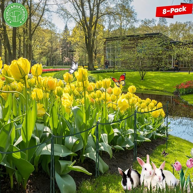 8 Pack Half Round Plant Support Stakes Sets - Strong Plant Support, Versatile Plant Cages, Durable Plant Stakes, Plant Support Rings for Indoor and Outdoor Plants, Such as Peonies, Hydrangeas, Roses