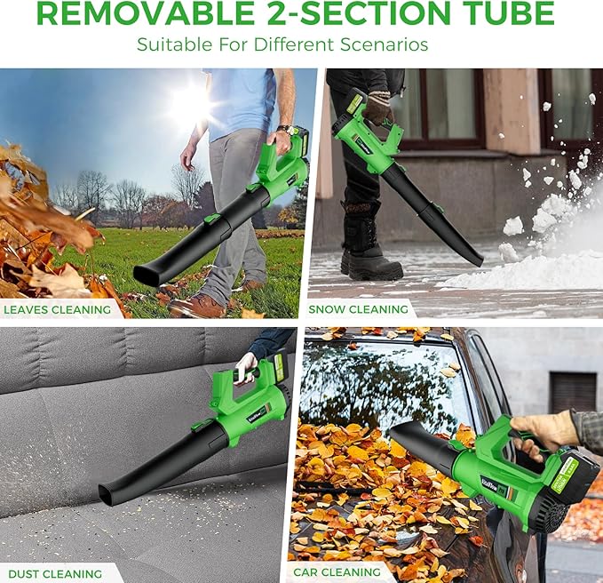 Cordless Leaf Blower with 2× 6.0Ah Batteries and Charger, 540CFM/170MPH Battery Powered Leaf Blower, 6 Speeds, Lightweight Electric Leaf Blowers for Lawn Care, Patio, Dust and Leaves Cleaning 2025