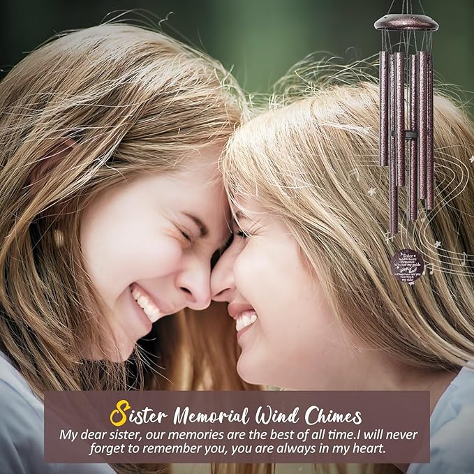 Memorial Gifts for Loss of Sister, 25''Memorial Wind Chimes of Sympathy Gifts for Loss of Sister, Bereavement, Condolence, Remembrance Gifts,Windchimes in Memory