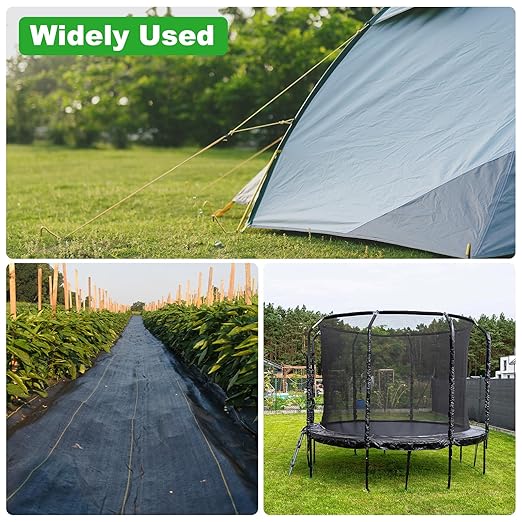 HARFINGTON 50pcs Garden Ground Stakes 6" U Pegs Galvanized Iron Landscape Staples Pointed Tip Loop Stake for Anchoring Lawn Ground Tubing Drip Irrigation Hoses