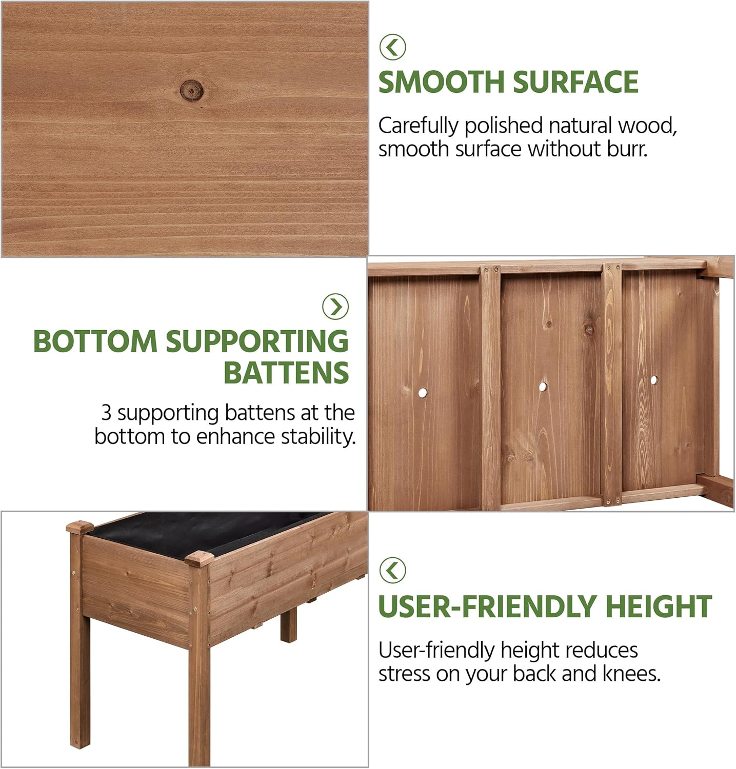 Yaheetech 2pcs Raised Garden Bed 48x24x30in Elevated Wooden Horticulture Planter Box with Legs Standing Growing Bed for Gardening/Backyard/Patio/Balcony, Dark Brown