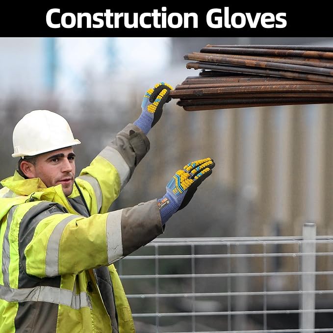 Schwer PRO-SKIN Impact Gloves with ANSI A4 Cut Reistant Protection, Flexible and Comfortable Work Gloves with Grip,Touchscreen, Used for Oil and Gas E&P,Mechanic, Construction, Non-PFAS, L, PM3900-T