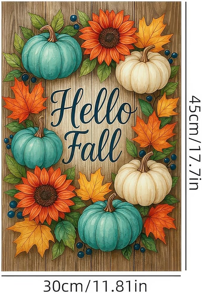 Garden Flags 12x18 Inch Halloween Garden Flag Double-Sided Pumpkin Sunflower Fall Decorations Outdoor Yard Sign Trick or Treat Porch Lawn Decor Autumn Seasonal Banner