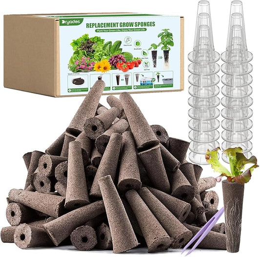 101 Pcs Hydroponic Pod Kit for Aero Garden with 80 Grow Sponges, 20 Grow Baskets & 1 Tweezer, Grow Anything Kit Replacement Growth Sponges Seed Pods of Aero Garden hydroponic for Indoor Garden System