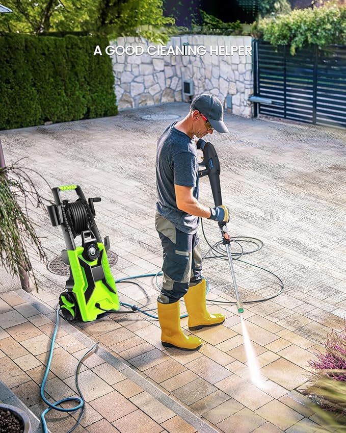5000PSI Pressure Cleaner 4.0 GPM Adjustable Pressure,4.0 GPM Power Cleaner with Foam Cannon,4 Nozzles,33FT Hose and 500ml Soap Bottle for Home/Cars/Driveways/Patios/Fences(Blue)