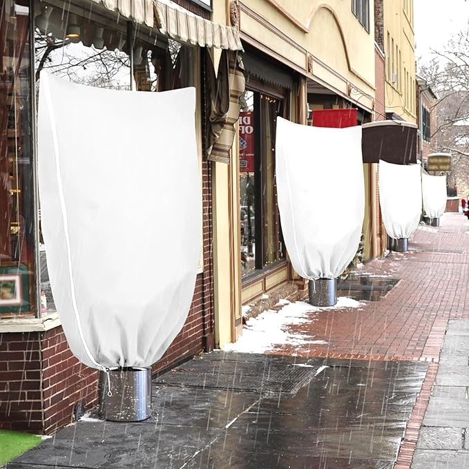 Plant Covers for Winter Tree Covers Freeze Protection, 2 Pack 47.2" X 70.8" Frost Covers for Outdoor Plants with Zipper Drawstring, Frost Cold Weather Plant Freeze Protection Cover Bags