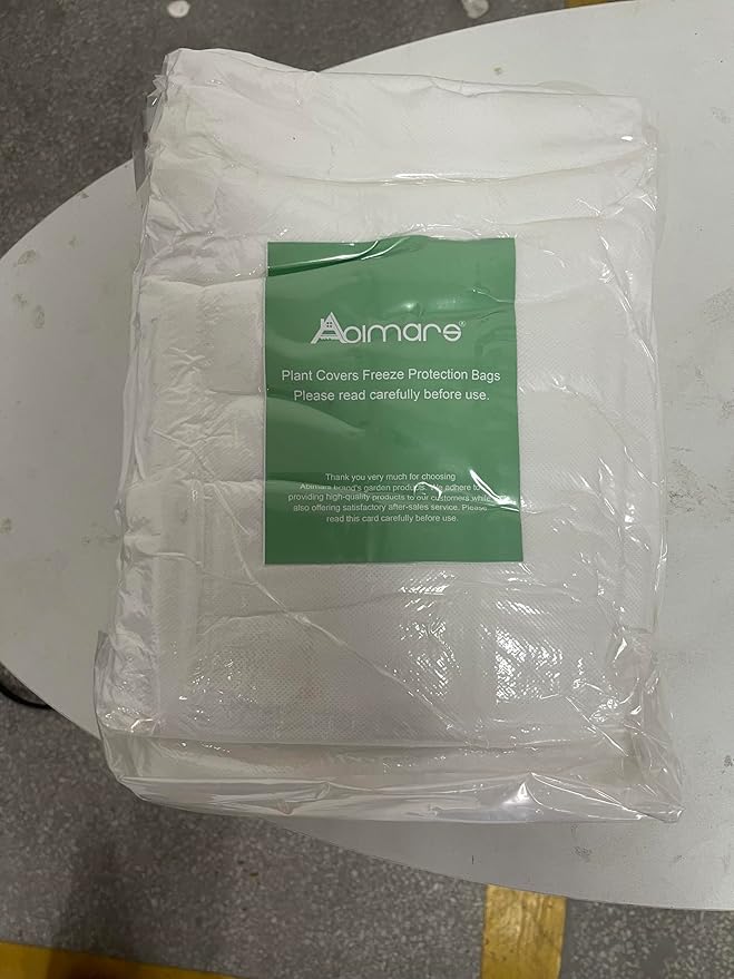 Abimars Thicker Plant Covers Freeze Protection Jacket 2.36 oz/yd², 9.8'x9.8' Reusable Winter Plant Covers with Drawstring & Zipper, 1 Pack Light, Porous Fabric for Plant Breathing