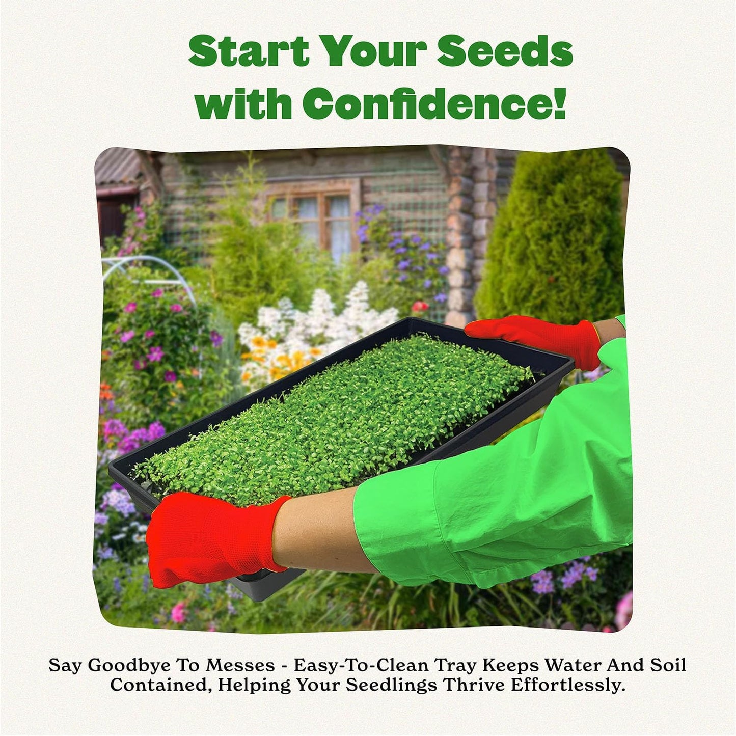 Epic Gardening Reusable Universal Bottom Tray - Epic 1020 Universal Bottom Tray - 10 Trays - Easy Watering Seed Starting Trays - Gardener Friendly Plant Trays for Seedlings | UV-Treated BPA-Free