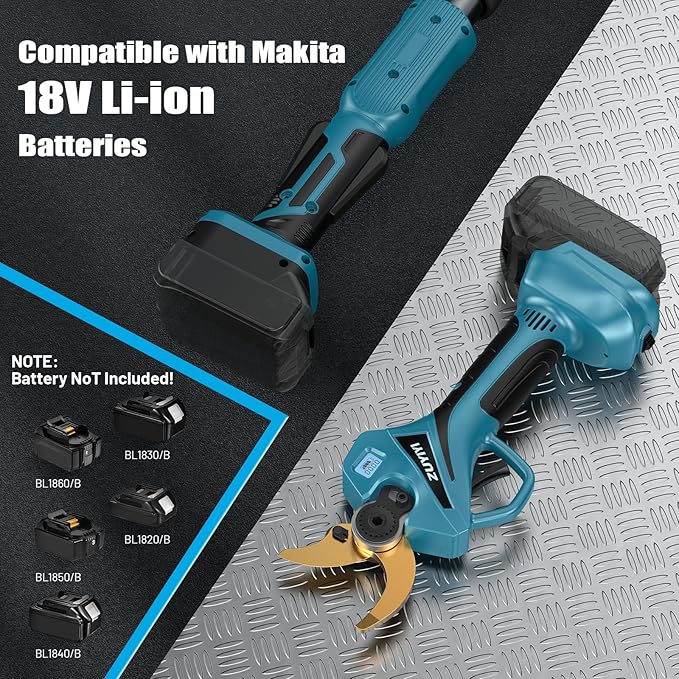 2-in-1 Cordless Pole Pruning Shears for Makita 18V Battery(NOT Included), 2.4" Cutting Diameter 14.7FT Reach Electric Power Pruner w/Extension Pole, Brushless Tree Pruner for Branch Trimming