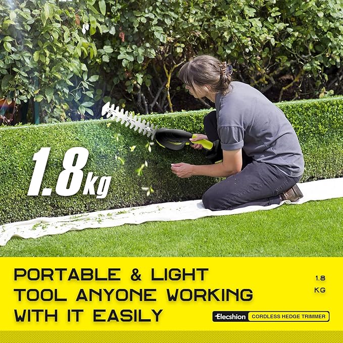 Cordless Hedge Trimmer - 2 Pack 21V Battery with Charger Powered Electric Trimmers, 2 in 1 Handheld Hedge Shears + Grass Cutter Pruning Shrub Cutting Small Branch Tool for Bush,Tree,Garden,Lawn,Yard