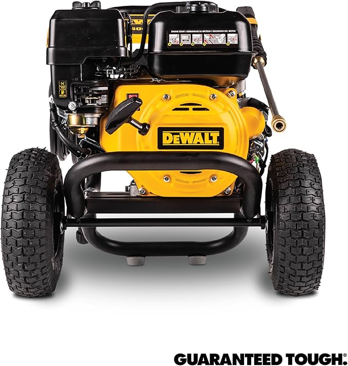 DeWalt DXPW3425E-S 3400 PSI Gas Pressure Washer, 2.5 GPM Axial Cam Pump, 208cc Recoil with Electric Start Engine, Spray Gun and Wand, 5 QC Nozzles, 5/16-in. x 25-ft. Hose, 49-State
