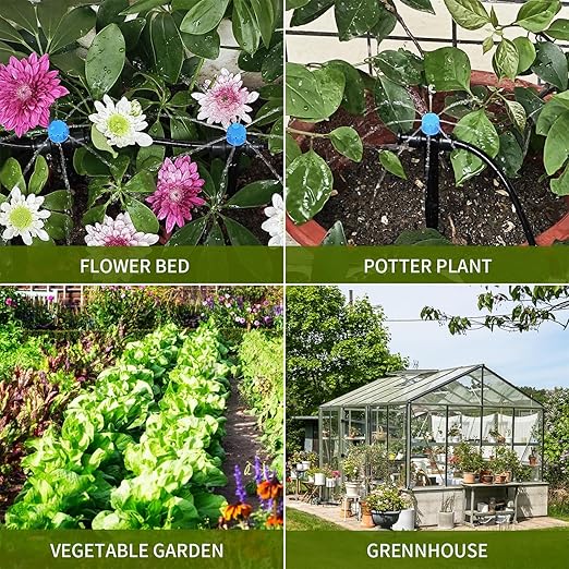 Drippers for Drip Irrigation,15 pcs Quick Connect Drip Emitters for 1/4" Drip Irrigation Tubing Adjustable 360 Degree Water Flow Drip Irrigation Heads Water Drippers for Plants Flower Garden