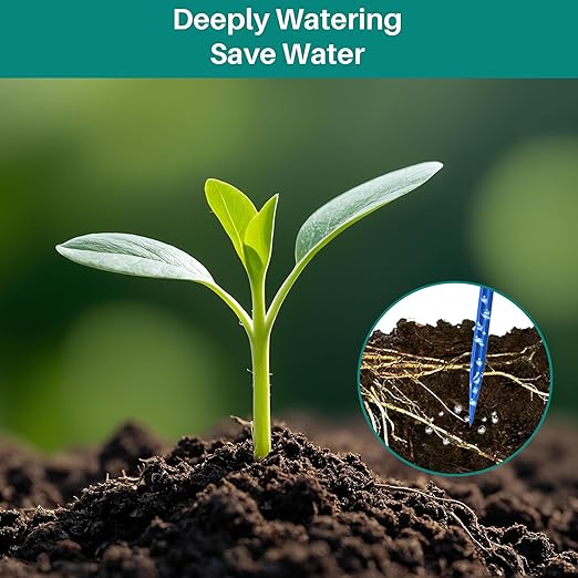 Biling Solar Drip Irrigation System, 3W Drip Irrigation Kit Digital Programmable Smart Watering for 15 Potted Plants Outdoor Indoor Garden