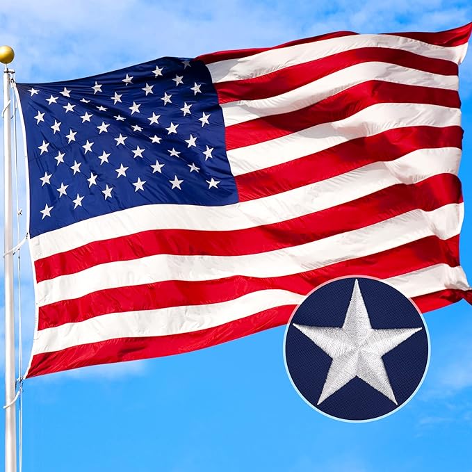 XIFAN Premium American Flag 2x3 Outdoor, Heavy Duty 210D Tough Polyester, Long Lasting US Flags for High Wind Outside with Embroidered Stars, Sewn Stripes, Brass Grommets
