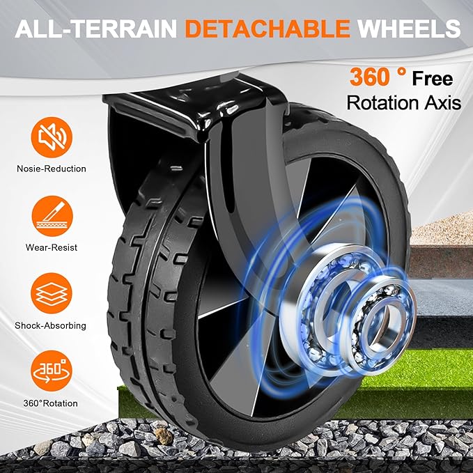 Collapsible Folding Wagon Cart, 350LBS Utility Large Capacity Cart Foldable Wagon with All Terrain Wheels, Grocery Wagons Carts for Garden Shopping Sports Camping, Black