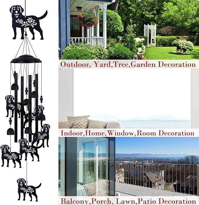 Dogs Wind Chimes Decor, Mobile Blessing Wind Bells Decorate, Dog Chime, Sympathy Wind Catcher, Memorial Gifts for Mom,Grandma,Woman (Housewarming/Outside/Indoor/Home/Room/Porch/Yard/Garden Decoration)