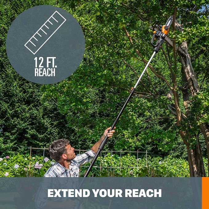Worx WG323 20V Power Share 10" Cordless Pole/Chain Saw with Auto-Tension (Battery & Charger Included)